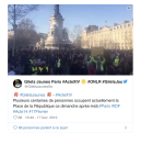 <p>Plusieurs centaines de gilets jaunes étaient en effet présents sur la place de la République en fin d’après-midi. Un point de ralliement également choisi par des protestataires d’un autre type. Une manifestation d’opposants au président algérien Bouteflika étaient en effet organisé sur place. C’est ce qu’on appelle la convergence des luttes.<br>(Crédit : Getty Images) </p>