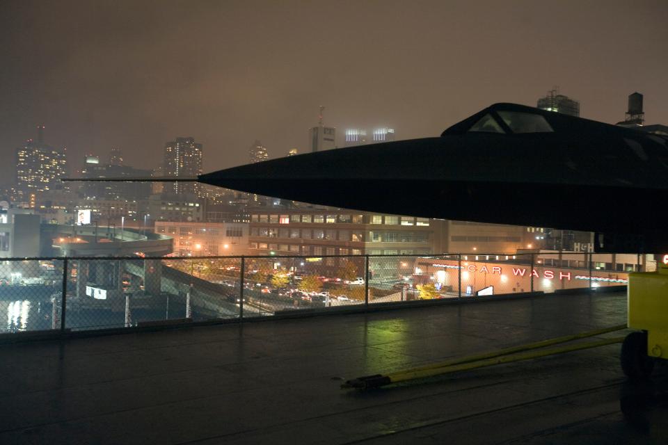 The Lockheed A-12 in front of Manhattan's skyline