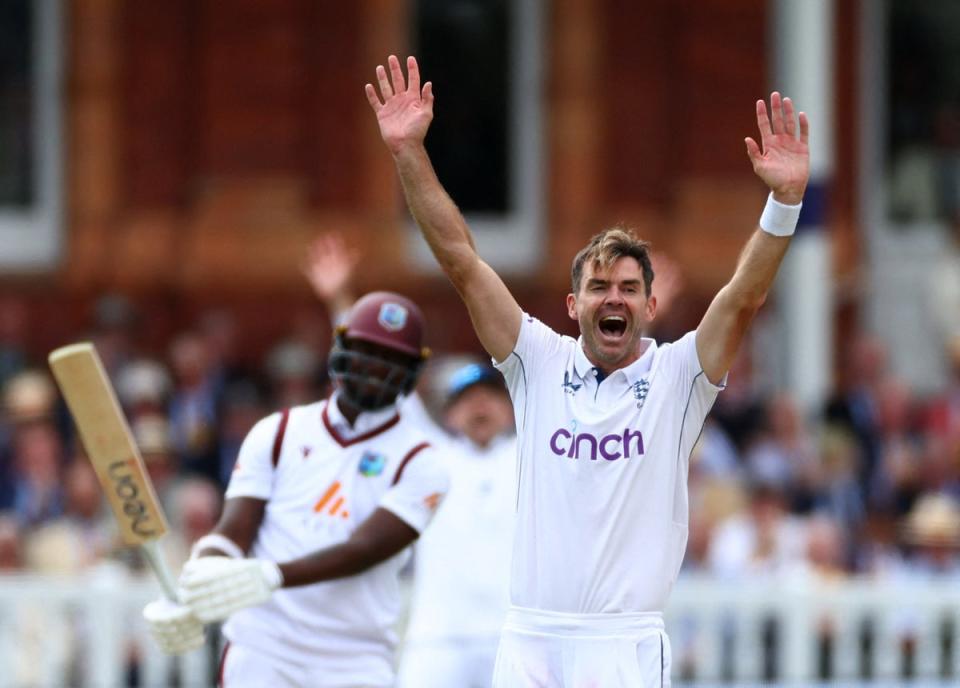 James Anderson claimed his 701st wicket at Lord’s against the West Indies (Action Images via Reuters)