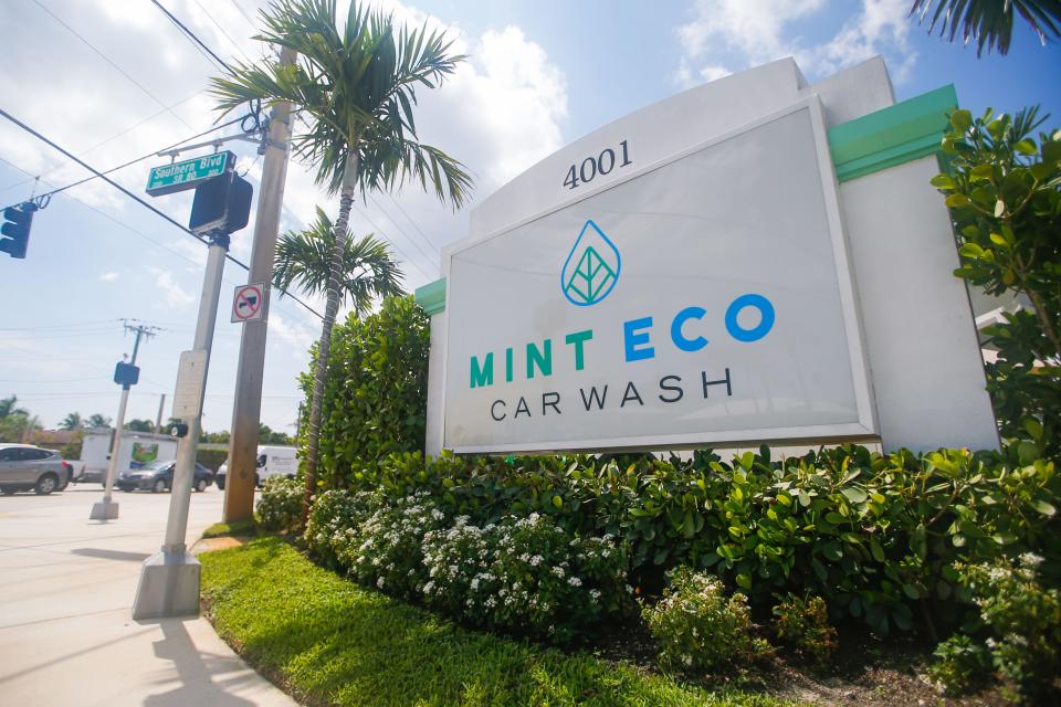 Mint Eco Carwash signage.