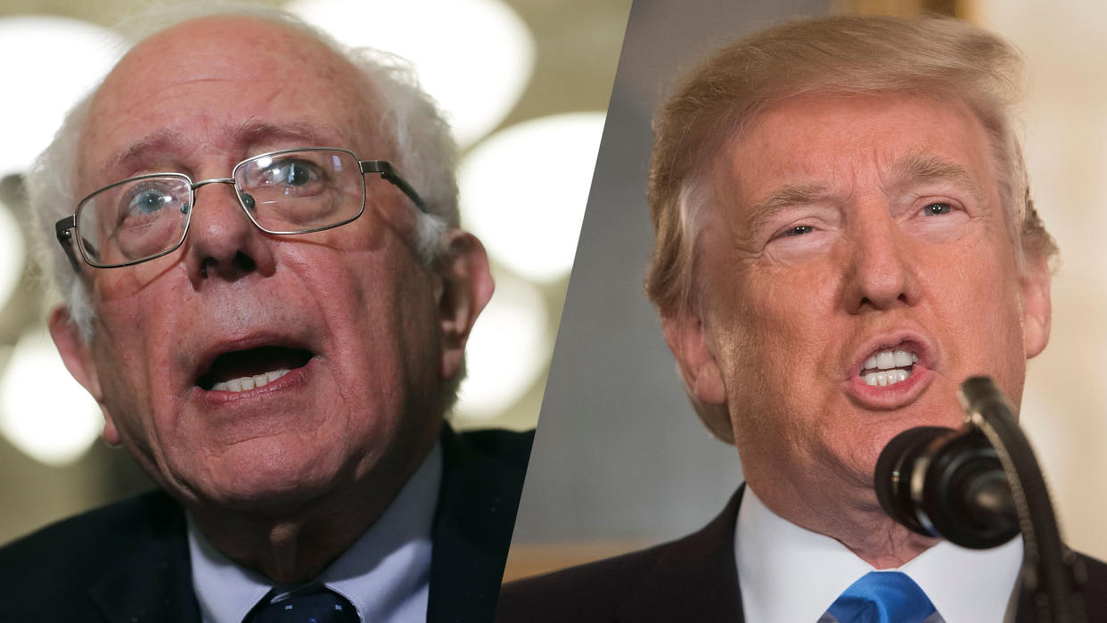 Sen. Bernie Sanders and President Trump (Photos: Chip Somodevilla/Getty Images, Saul Loeb/AFP/Getty Images)