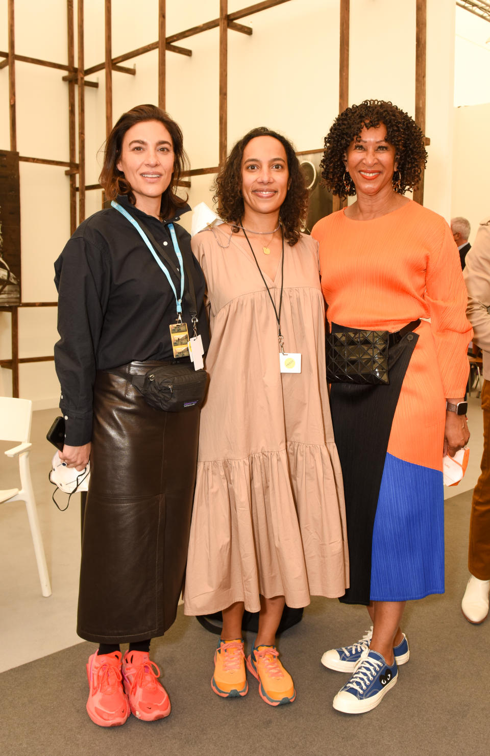 From left: Frieze Los Angeles director Christine Messineo, Amanda Hunt (organizer of the fair’s Focus LA section) and collector Joy Simmons - Credit: Owen Kolasinski/BFA.com, courtesy of Frieze