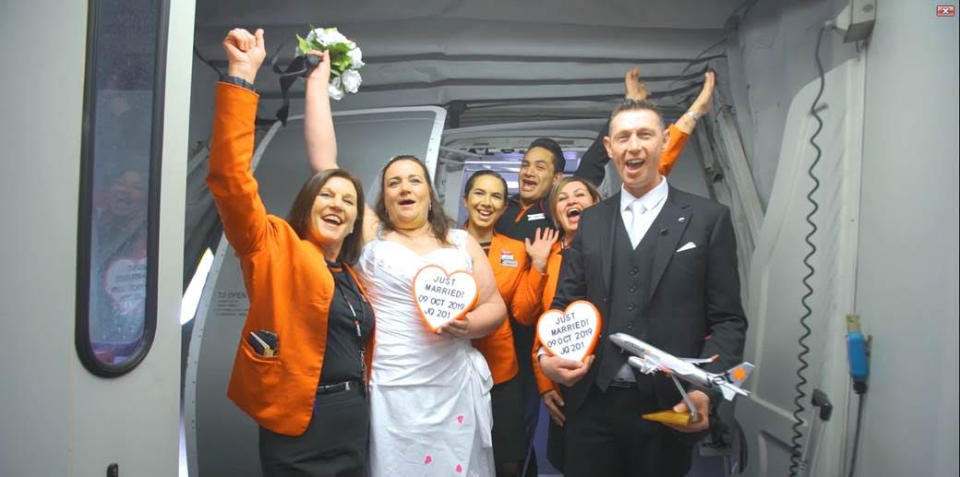 Jetstar team with bride and groom