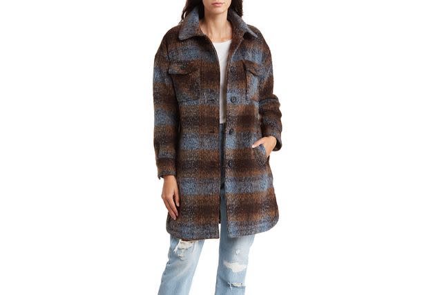 Lucky Brand Oversized Plaid Shirt Jacket - Women's Clothing Outerwear Jackets  Coats in Cream Plaid, Size M - Yahoo Shopping