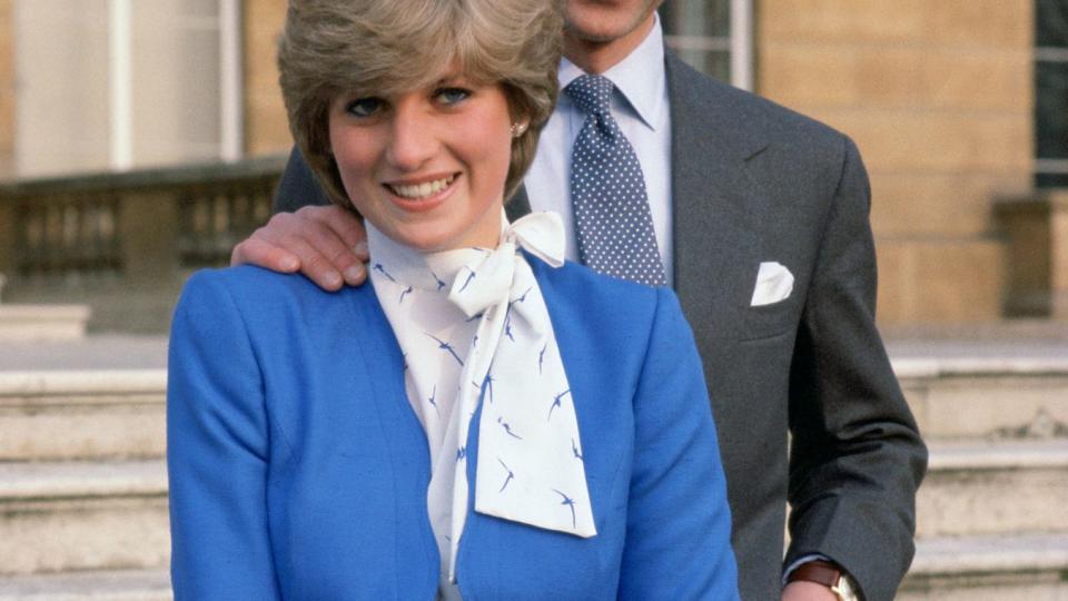 Prince Charles And Lady Diana Spencer (later To Become Princess Diana) At Buckingham Palace On The Day Of Announcing Their Engagement