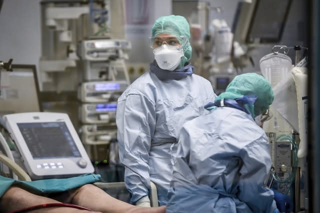 Medics in Pavia, northern Italy