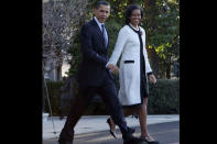 <b>March 2009</b> <br>Michelle leaves with Mr. President for the first presidential visit to Europe in Thakoon and Michael Kors.