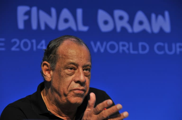 Brazil football legend Carlos Alberto Torres gives a press conference on the eve of the final draw for the Brazil 2014 World Cup in Costa do Sauipe, in Brazil's Bahia state, on December 5, 2013