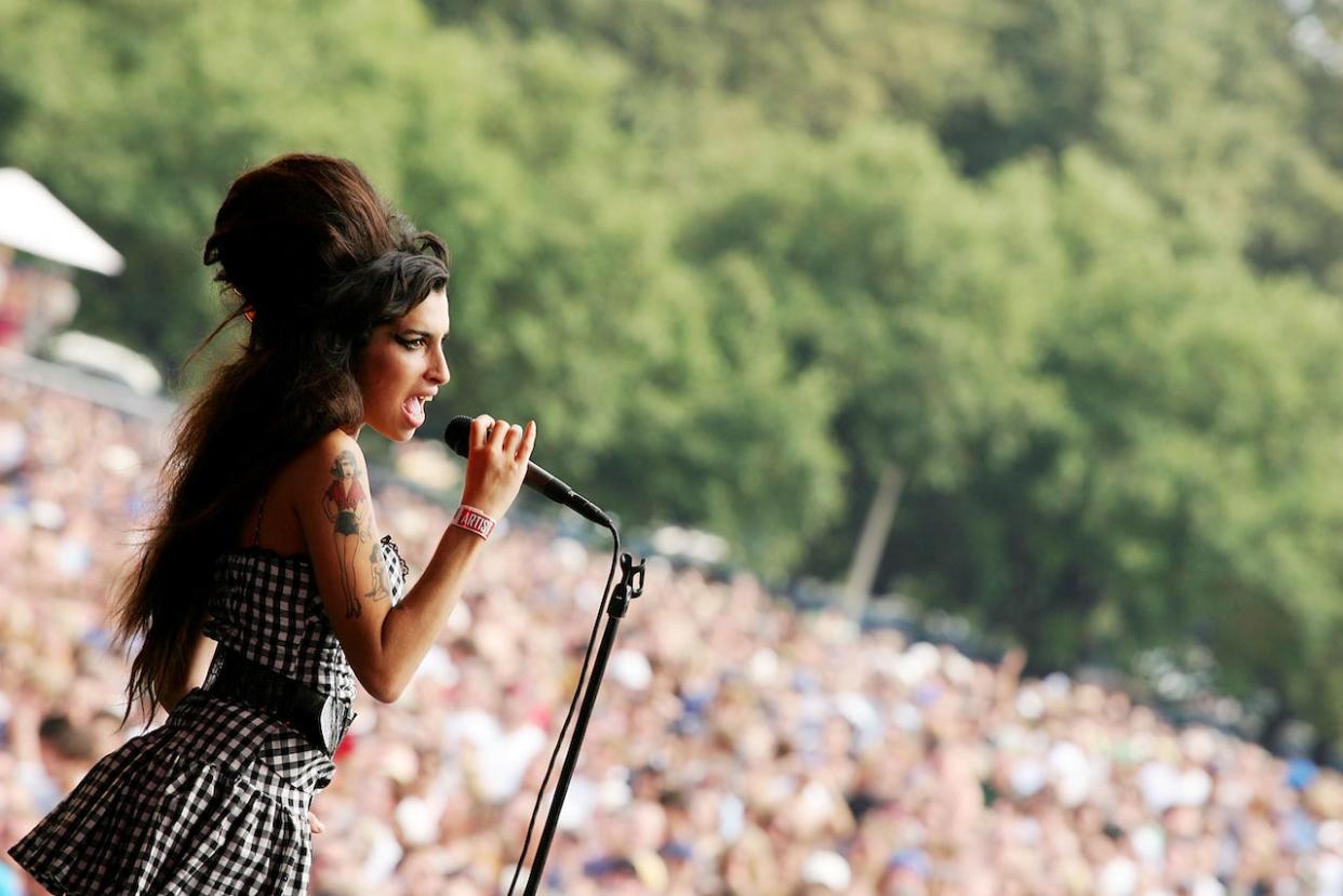Amy Winehouse at Lollapalooza on August 5, 2007, in Chicago.