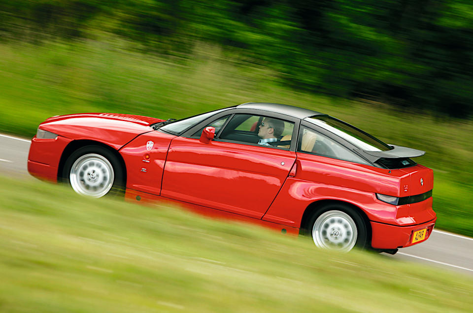 <p><strong>Alfa Romeo</strong> has a long tradition of building beautiful cars. One major exception was the SZ <strong>sports car</strong>, produced briefly between 1989 and 1991. Based on the rather angular <strong>75 saloon</strong>, it had a uniquely brutish appearance, and was accordingly nicknamed <em>il mostro</em>, Italian for "the monster".</p><p>After Alfa stopped building it, it quickly returned to the theme with the almost equally arresting <strong>RZ convertible</strong> the following year.</p>