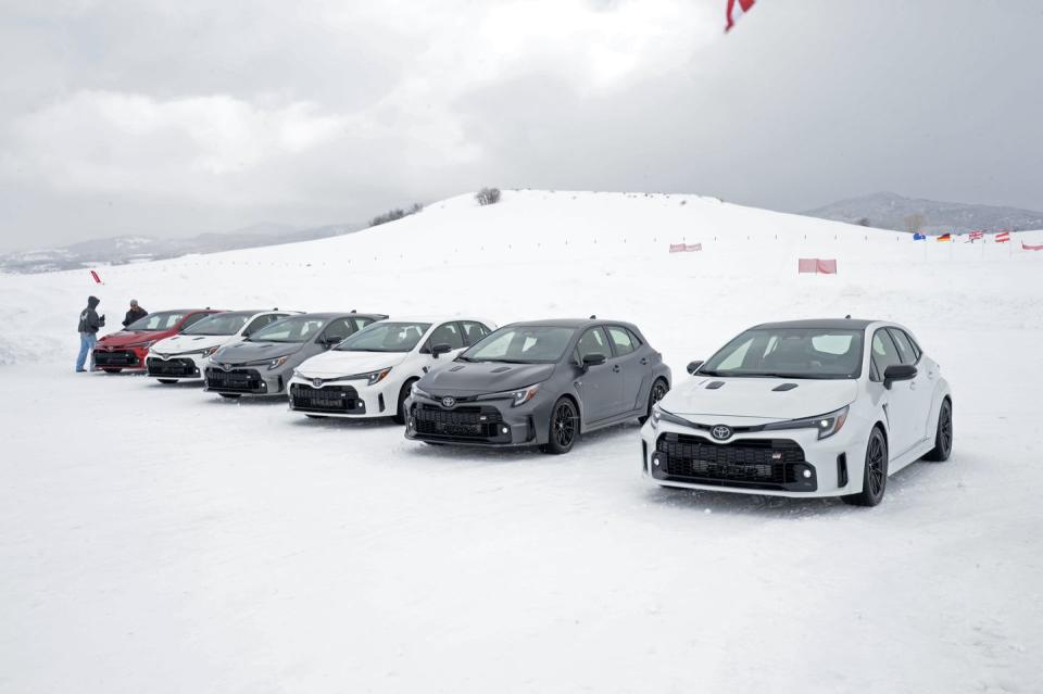 toyota gr corolla at bridgestone winter driving school ice track