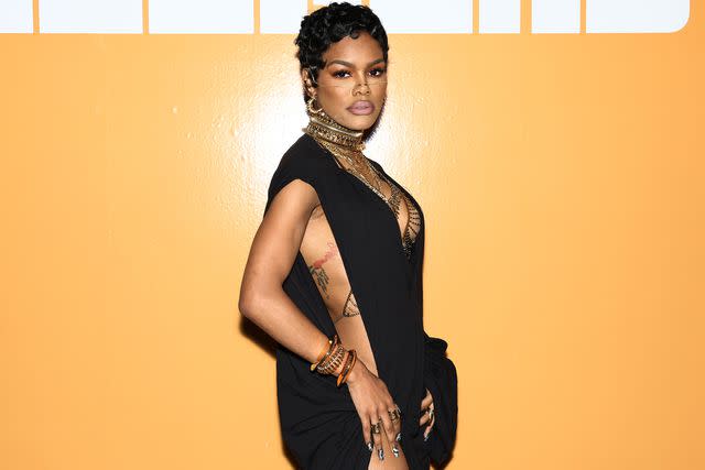 <p>Arturo Holmes/Getty </p> Teyana Taylor in New York City in October 2023