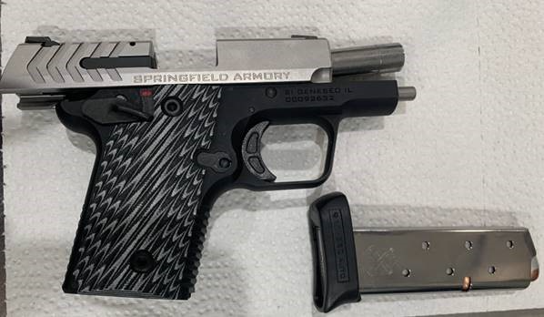This loaded handgun inside a traveler’s carry-on bag was detected by TSA officers at Harrisburg International Airport on Dec. 22. (TSA photo)