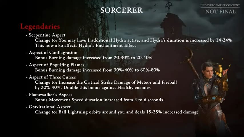 List of changes coming to Sorcerer in Patch 1.1.1