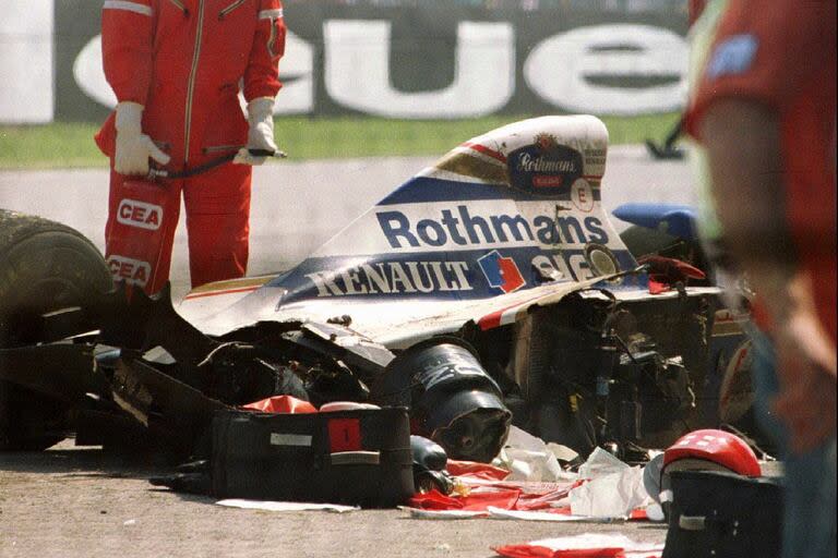 El Williams de Ayrton Senna después del accidente que le costaría la vida en 1994.
