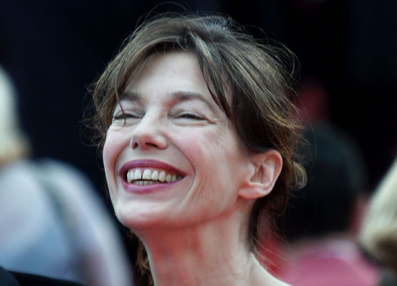 BRITISH ACTRESS JANE BIRKIN LAUGHS AT 54TH CANNES FILM FESTIVAL.