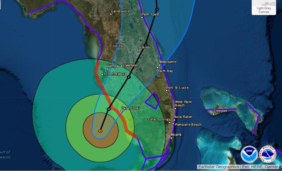 8 a.m. Sept. 28, 2022 Hurricane Ian path.