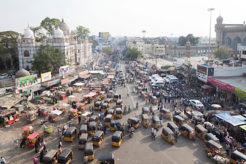 Traffic in Hyderabad - Credit: Getty