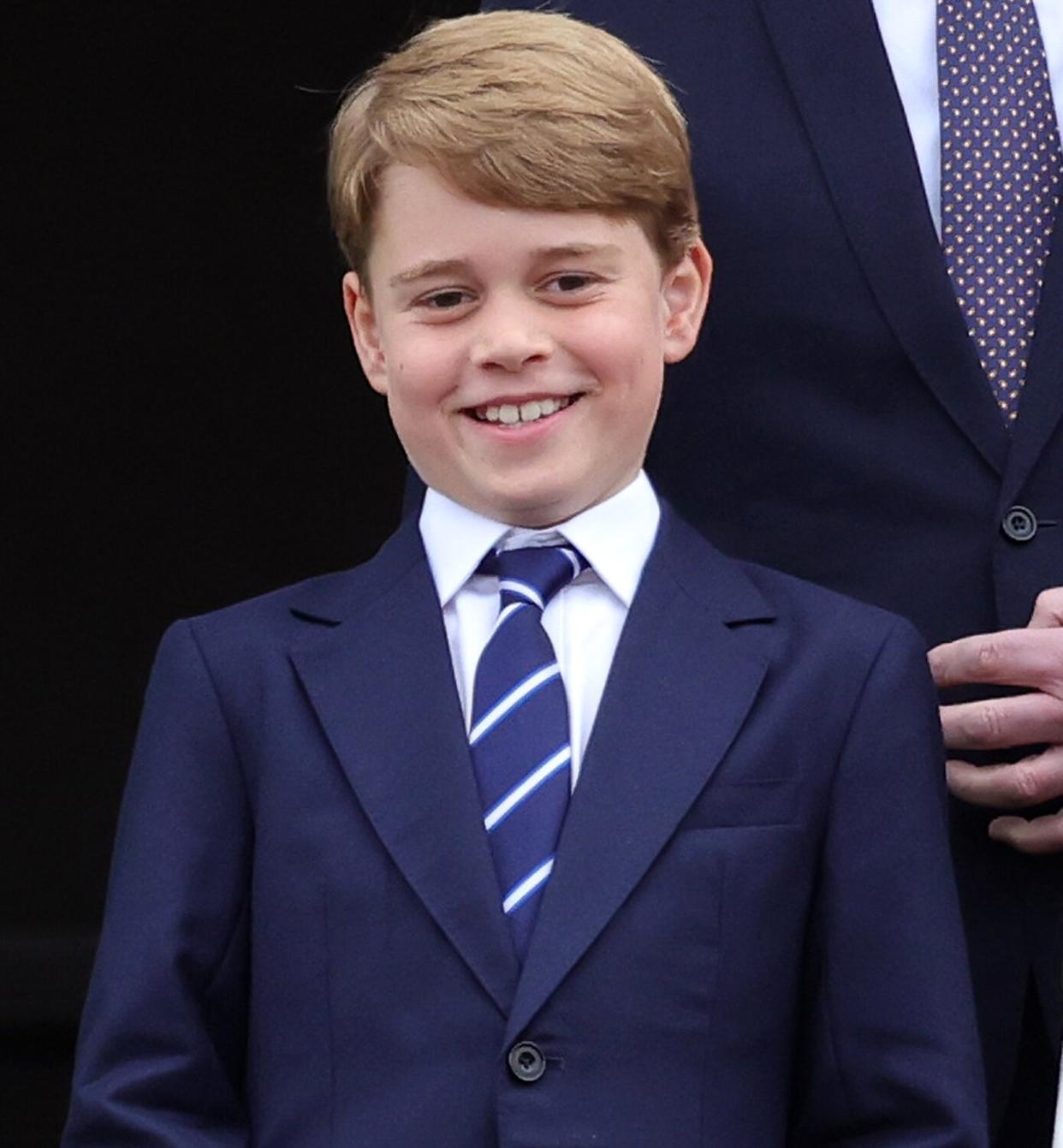 Prince George of Cambridge on the balcony of Buckingham Palace during the Platinum Jubilee Pageant on June 05, 2022 in London, England. The Platinum Jubilee of Elizabeth II is being celebrated from June 2 to June 5, 2022, in the UK and Commonwealth to mark the 70th anniversary of the accession of Queen Elizabeth II on 6 February 1952.