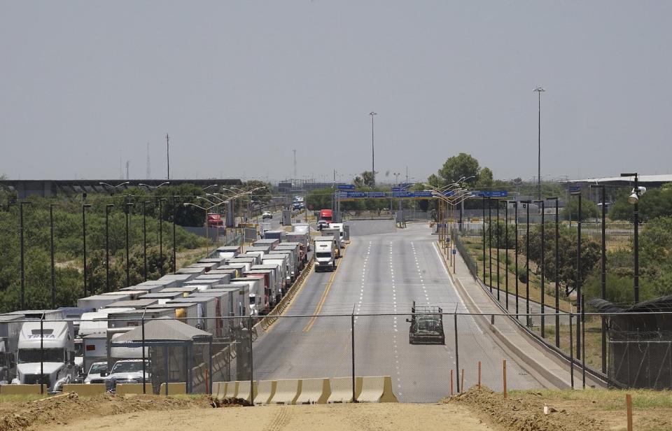 US Mexico border crossing trucks Laredo Texas