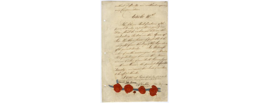 Last Page of the Treaty of Paris (National Archives)