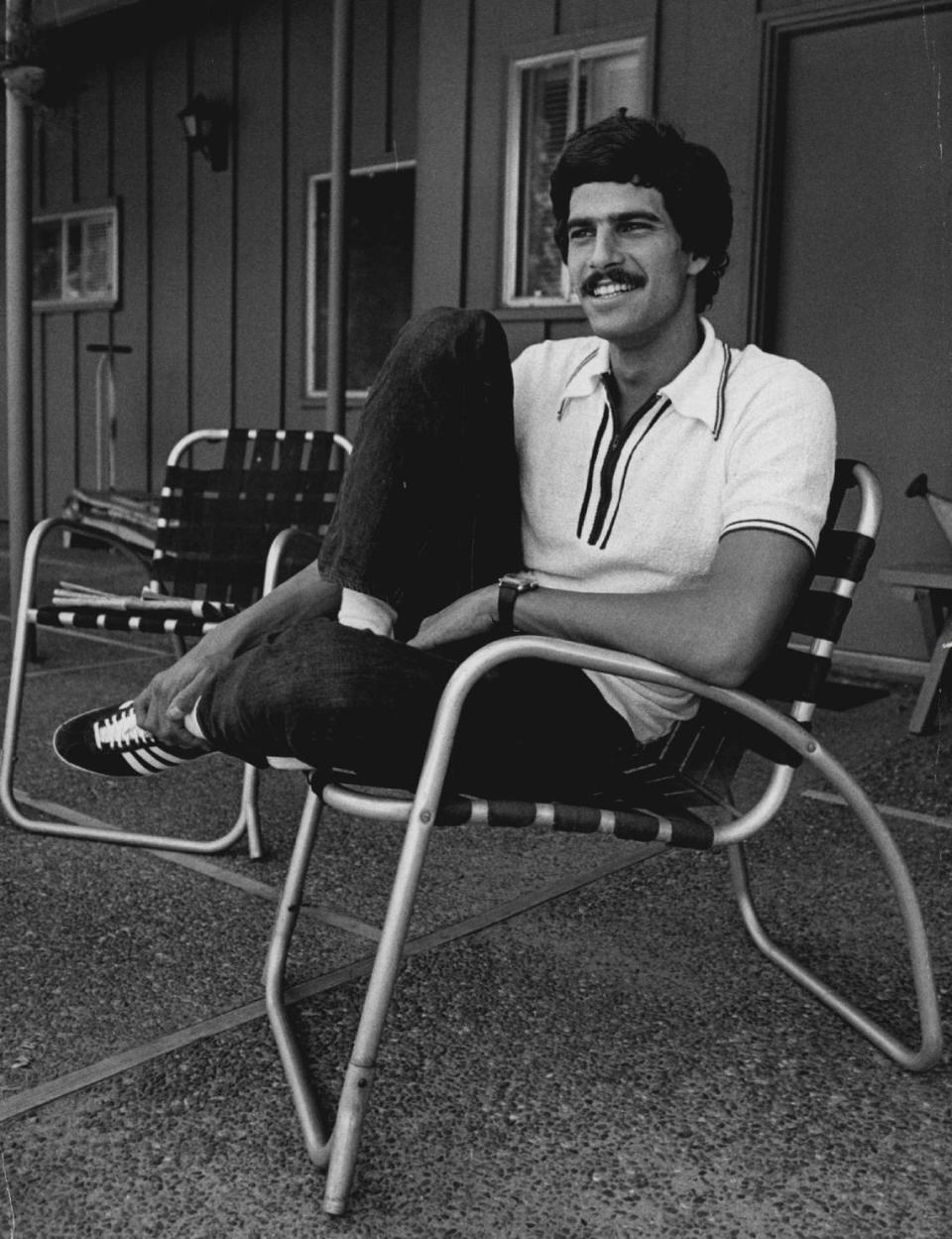 Olympic gold medal swimmer Mark Spitz, back home from winning seven gold medals at the 1972 games in Munich, enjoys a few minutes of free time at the Carmichael home of Sherm Chavoor, his swim coach and adviser, in 1972.