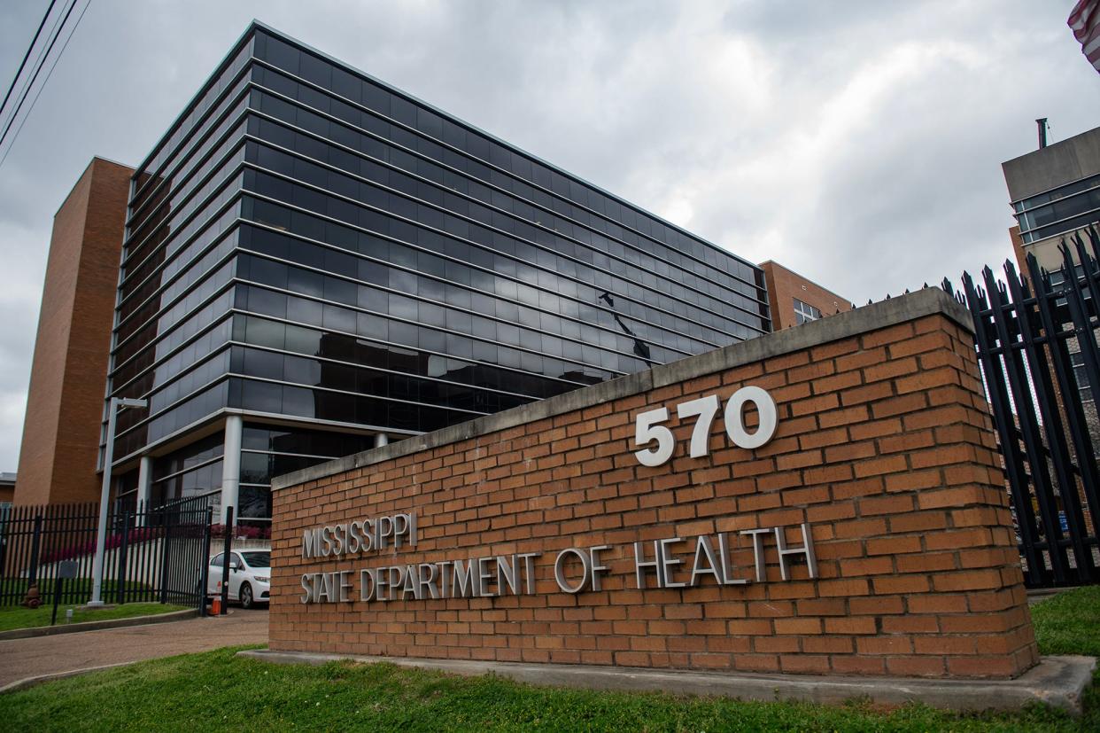 The Mississippi State Department of Health sign is seen in Jackson, Miss., on Monday, Mar. 4, 2024.