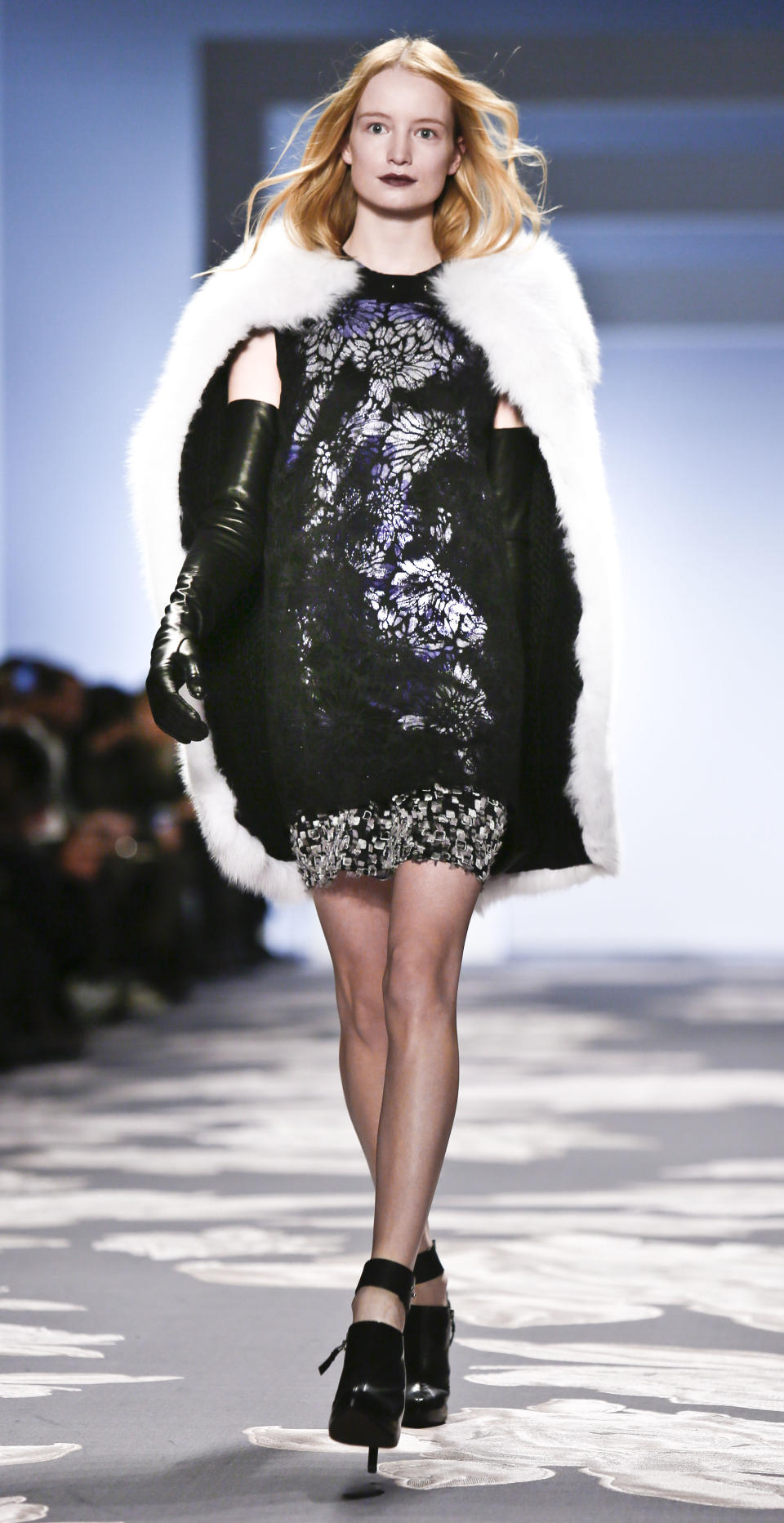 Fashion from the Vera Wang Fall 2013 collection is modeled on Tuesday, Feb. 12, 2013 in New York. (AP Photo/Bebeto Matthews)