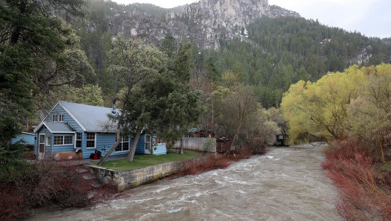 Water levels are high in the Ogden River after a record snowfall year in Weber County on May 8. No parts of Utah are currently listed in severe drought, according to the U.S. Drought Monitor.