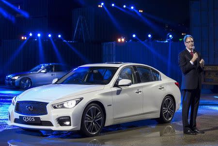 Johan De Nysschen, president of Infiniti Motor Company, attends an event to announce the new Q50 sports sedan in Hong Kong May 22, 2014. REUTERS/Tyrone Siu