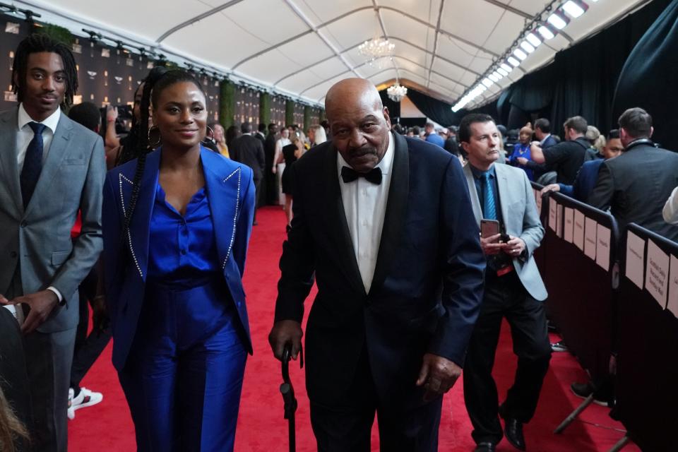 Jim Brown appears at NFL Honors in Miami in February 2020.