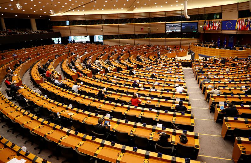 Plenary session of the European Parliament on a new proposal for the EU's joint 2021-27 budget and an accompanying Recovery Instrument to kickstart economic activity in the bloc ravaged by the coronavirus disease (COVID-19) outbreak, in Brussels