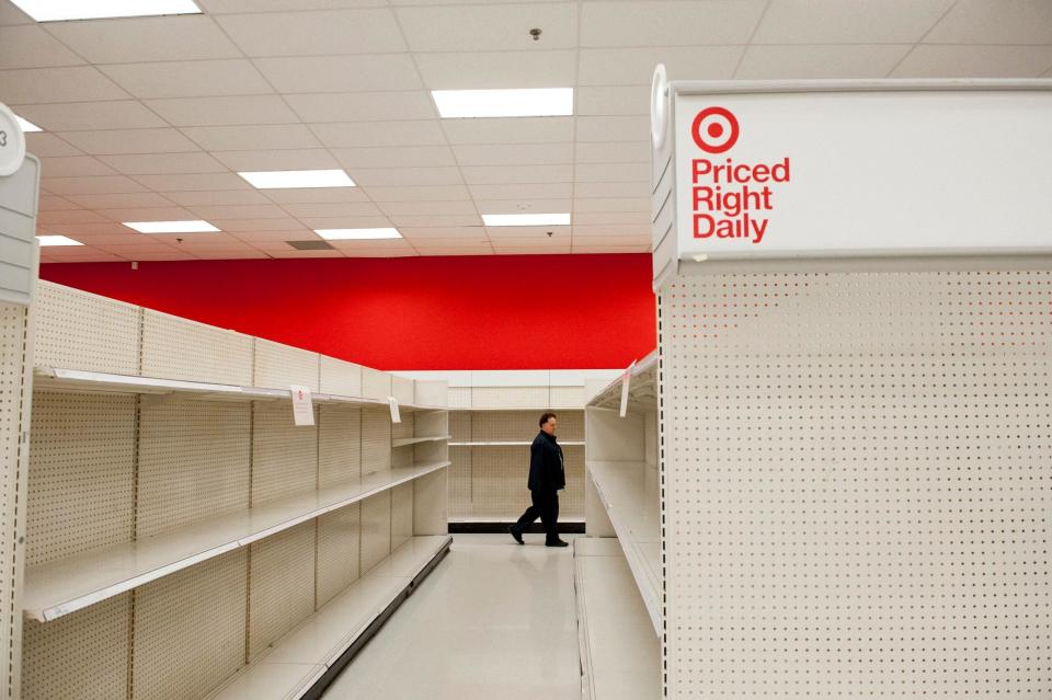 Empty shelves at Target