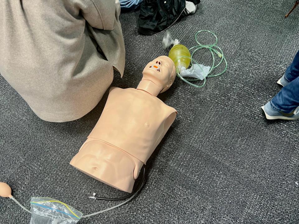 A CPR dummy in the medical classroom — Air New Zealand's Academy of Learning in Auckland.