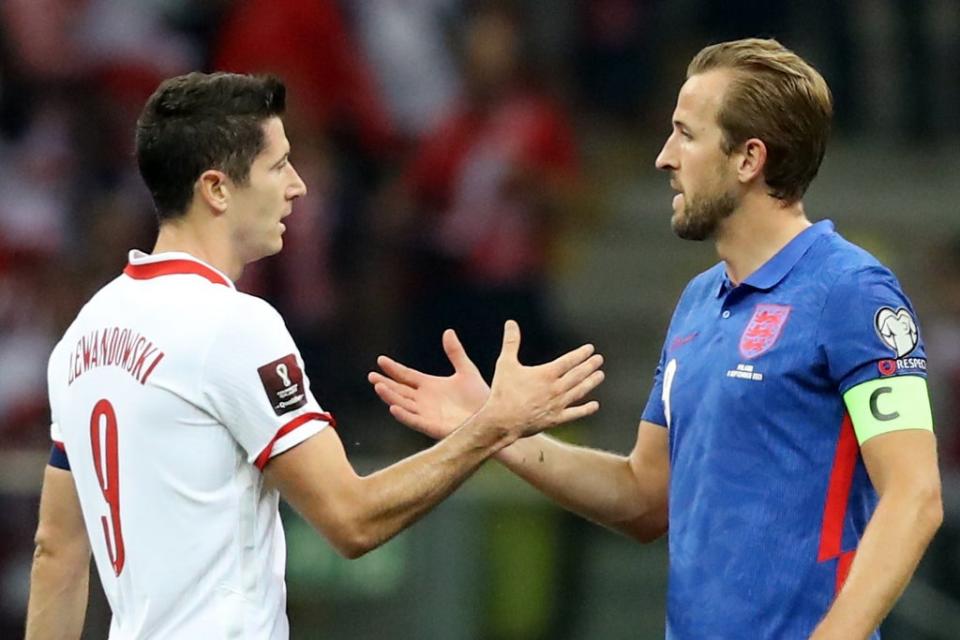 Robert Lewandowski and Harry Kane went head to head as Poland hosted England in Warsaw  (REUTERS)