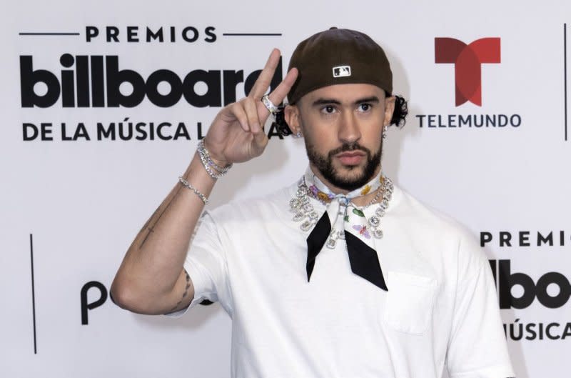 Bad Bunny will perform across North America on his "Most Wanted" tour in 2024. File Photo by Gary I. Rothstein/UPI