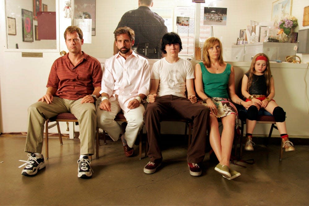 Greg Kinnear (from left), Steve Carell, Paul Dano, Toni Collette and Abigail Breslin play the dysfunctional family in "Little Miss Sunshine."