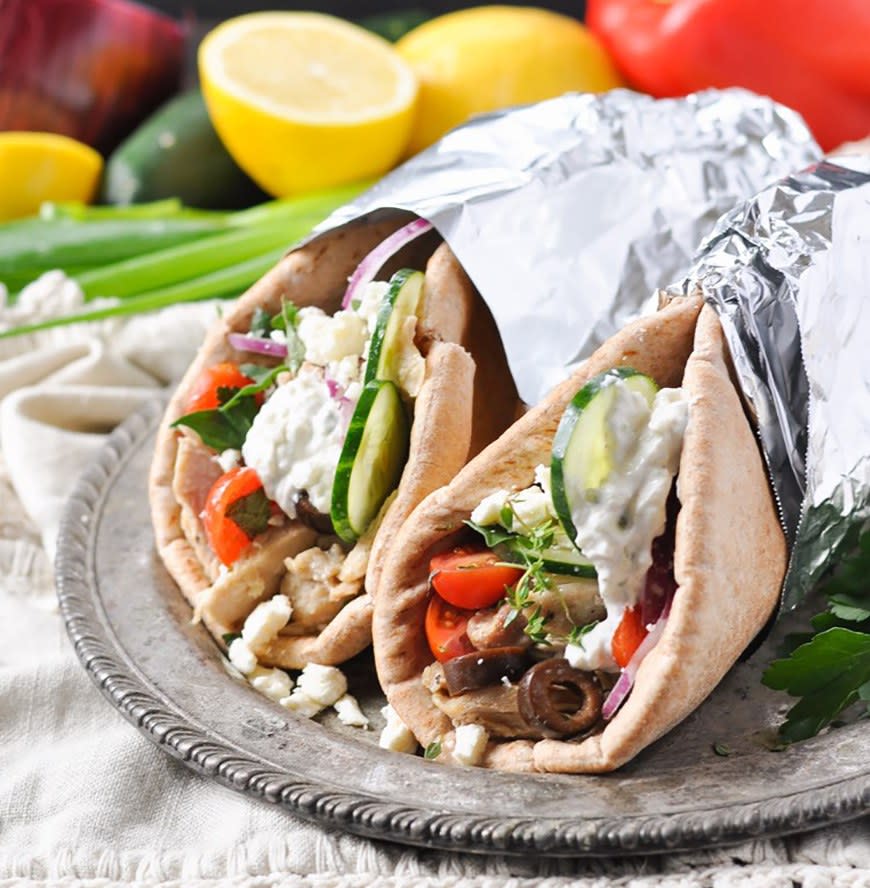 Greek Chicken Gyros from The Seasoned Mom