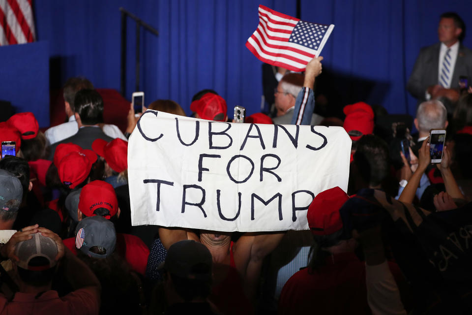 Attendees at the Latinos for Trump Coalition event in June of last year in Miami, where Vice President Mike Pence made an appearance. (Joe Raedle/Getty Images)