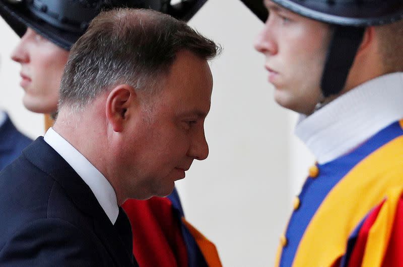 FILE PHOTO: Pope Francis meets Polish President Duda at the Vatican