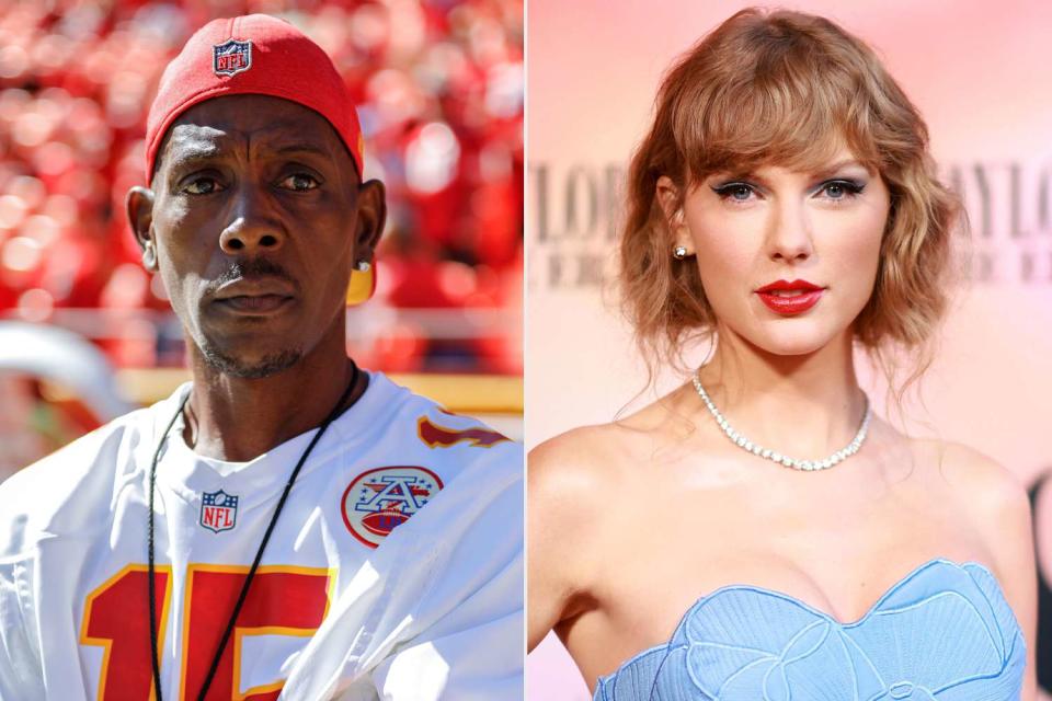 <p>David Eulitt/Getty; Matt Winkelmeyer/Getty </p> Pat Mahomes and Taylor Swift