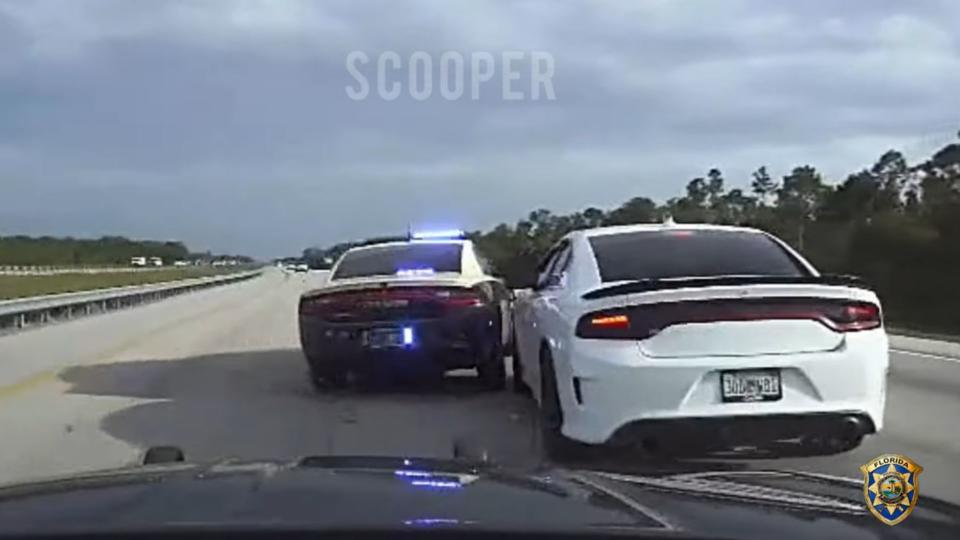 Charger Vs Charger: Watch A Suspect Challenge A Florida Trooper