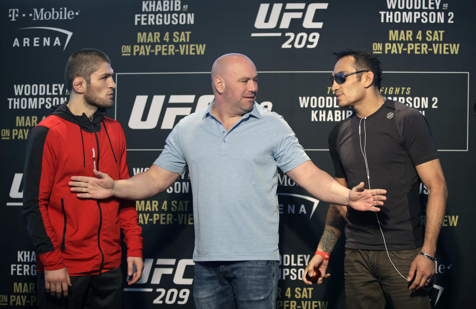 Tony Ferguson will not take on Khabib Nurmagomedov at UFC 223. (AP Photo)