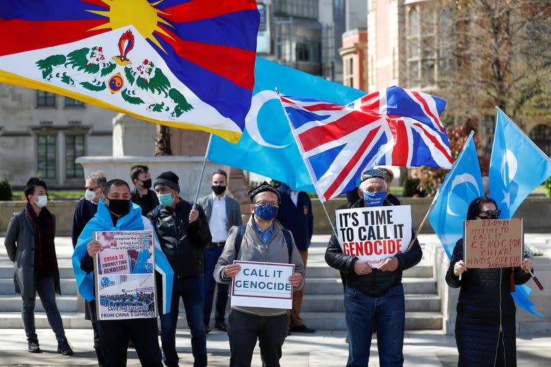 Protest against Uyghur genocide, in London