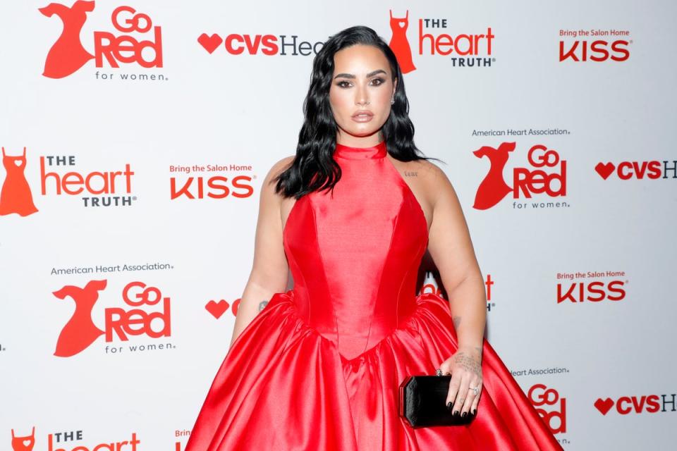 Demi Lovato on 31 January 2024 (Astrid Stawiarz/Getty Images for The American Heart Association's Go Red for Women Red Dress Collection Concert)