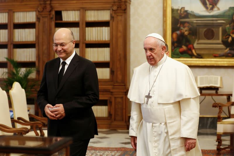 Pope Francis meets Iraqi President Barham Salih at the Vatican