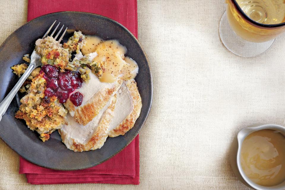 Turkey Breast and Herb-Cornbread Stuffing