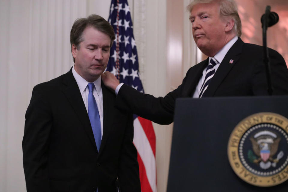 Donald Trump has stood by Brett Kavanaugh during a contentious confirmation process (Picture: Getty)