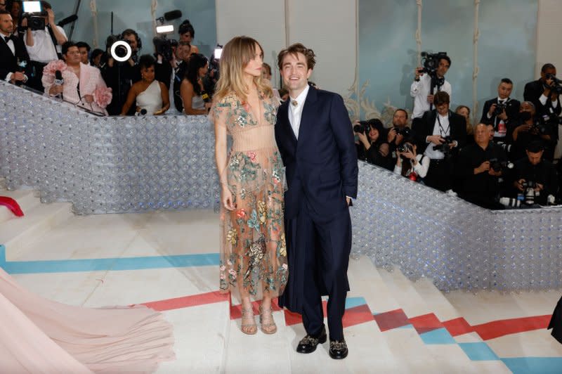 Suki Waterhouse (L) took to Instagram after welcoming her first child with her fiancé, Robert Pattinson. File Photo by John Angelillo/UPI