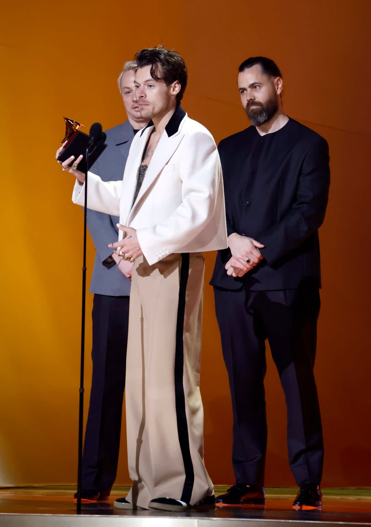 Harry Styles accepts the Best Pop Vocal Album award for Harry's House at 2023 Grammys (Getty Images)